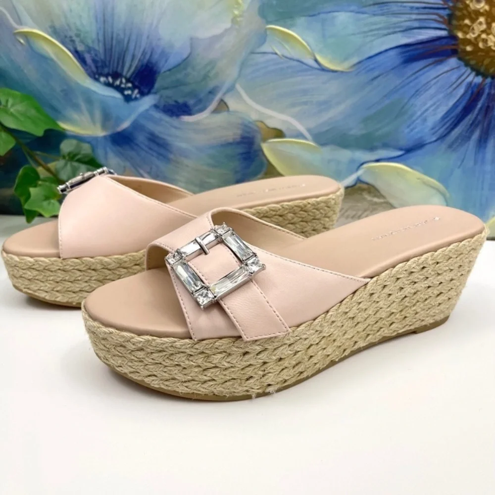 New Stuart Weitzman June 75 Wedge Slide Sandal in Pink Size 8 - Picture 4 of 12
